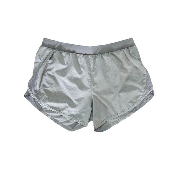 Under Armour Women’s Heat Gear Shorts Size Medium Gray Running Lined Active - Picture 1 of 6
